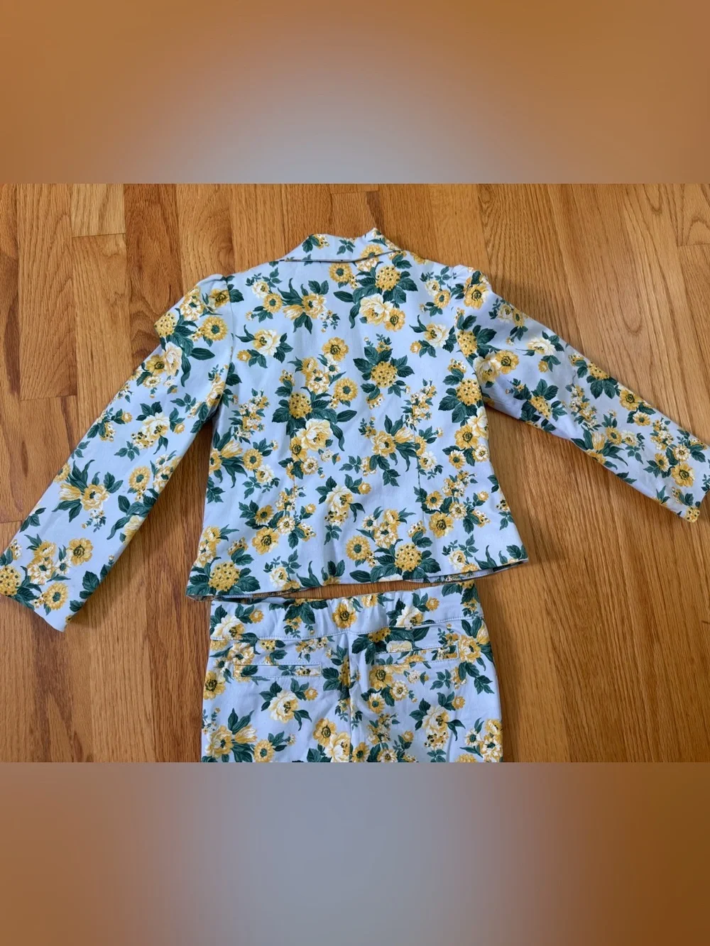 Janie and Jack Light Blue Floral Blazer and Pants Set, Size 4